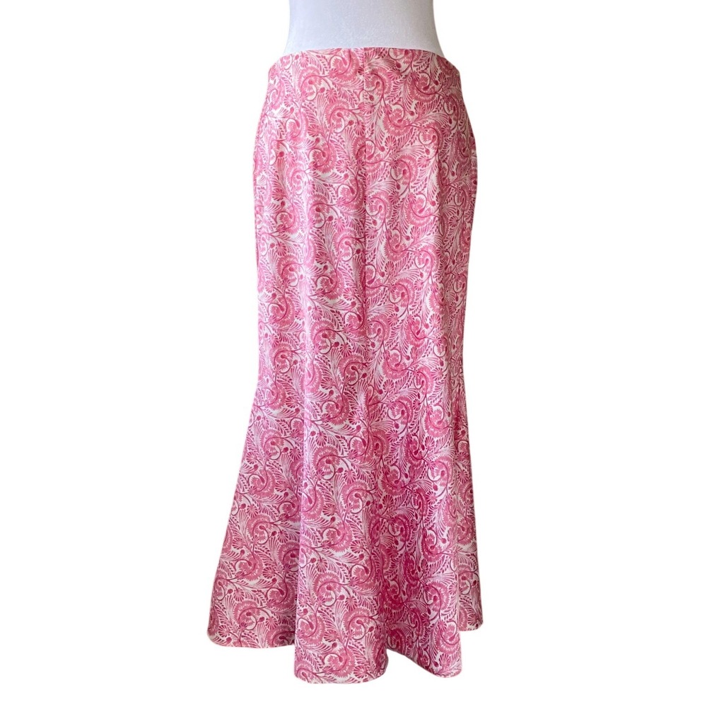 J.Crew Bias Cut Dandelion Paisley Pink Midi Slip Skirt Medium Femme Spring Silky